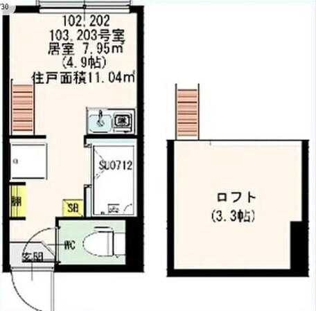グリーンビュー西日暮里の物件間取画像